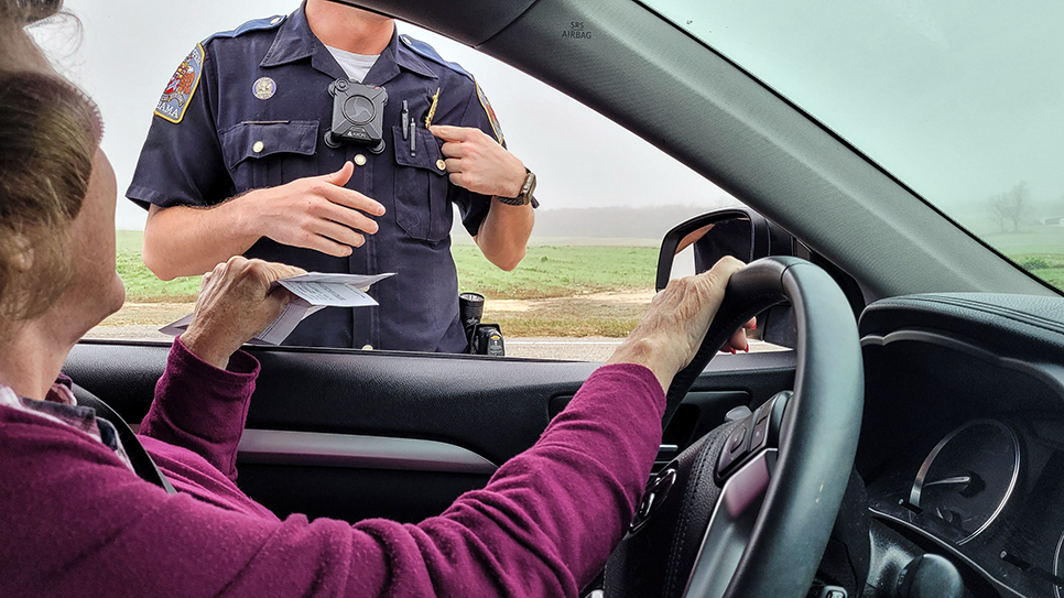 woman pulled over by police for a crack in her windshield