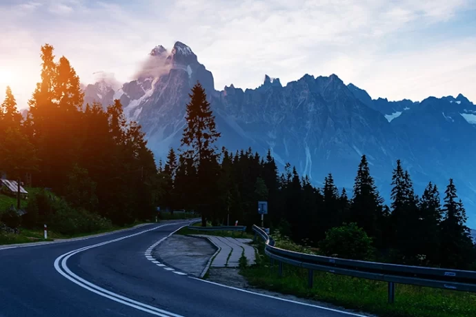 driving on a mountain road