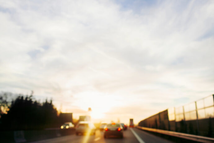 sun glare on a windshield