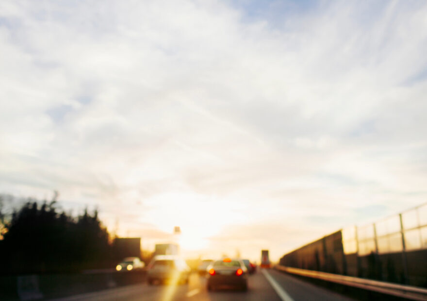 sun glare on a windshield